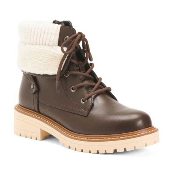 new AQUA DIVA Leather Waterproof Lace Up Boots for women brown 561tn - Picture 5 of 5